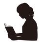 読書 読書 読書,本,読む,勉強,愛読書,図書館,女性,人物,自粛生活,新しい生活様式のシルエット素材