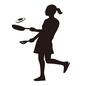 料理する女性 料理する女性 調理人,調理,料理,フライパン,目玉焼き,主婦,家事,働く,仕事,従業員のシルエット素材