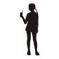 飲み物を片手に立つ少女 飲み物を片手に立つ少女 少女,女性,人物,飲み物,カップ,人,持つ,夏,暑い,ポニーテールのシルエット素材