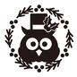 ふくろう ふくろう キャラ,ふくろう,フクロウ,リース,クリスマスリース,実,葉っぱ,セイヨウヒイラギ,クリスマスホーリー,鳥のシルエット素材