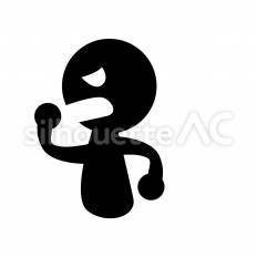 ハラスメントをする人 立つ,怒る,威圧のシルエット素材