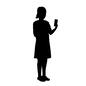 スマホを見る女子 スマホを見る女子 人物,女性,女,女の人,女の子,女子,スカート,ワンピース,立ち姿,全身のシルエット素材