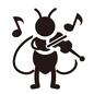 虫の演奏 1匹,ムシ,虫,コオロギ,スズムシ,音楽,演奏,バイオリン,音楽会,秋のシルエット素材