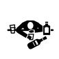 酔いつぶれる男性 酔いつぶれる男性 ヤケ酒,お酒,飲み過ぎ,酔いつぶれる,ウイスキー,ワイン,ボトル,瓶,飲む,飲み会のシルエット素材
