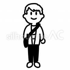 大学生　男 男,大学生,長袖のシルエット素材