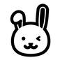 うさぎ(ウインク) 動物,表情,顔,うさぎ,ウサギ,兎,卯,ウインク,笑顔,にっこりのシルエット素材