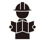 現場監督 現場監督 労働者,職業,現場監督,人,人物,ヘルメット,図面,折りたたみ,見る,ピクトグラムのシルエット素材