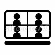 WEB会議 web,画面,参加のシルエット素材