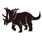 恐竜（トリケラトプス） 恐竜,トリケラトプス,植物食恐竜,鳥盤類,3本,角,三角龍,絶滅種,最大級,大型のシルエット素材