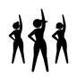 フィットネス フィットネス フィットネス,ダンス,エアロビクス,踊る,女性,レッスン,ジム,ストレッチ,エクササイズ,ダイエットのシルエット素材