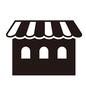 お店 お店 店,店舗,建物,正面,窓,3つ,かわいい,外観,店舗テント,ストライプのシルエット素材