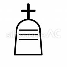 お墓　白抜き 墓,墓石,十字架のシルエット素材