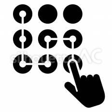 パターンロックを入力する操作 パターンロック,入力,セキュリティのシルエット素材