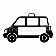 タクシーラッピング広告 ラッピング,車両,走行のシルエット素材