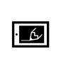 eラーニング eラーニング 休校対策,リモートワーク,テレワーク,在宅勤務,スマホ,スマートフォン,モバイル端末,横向き,書く,線のシルエット素材