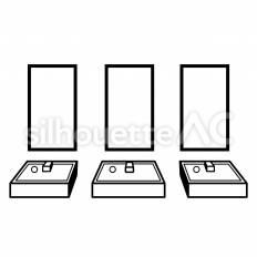 トイレミラー型サイネージ トイレ,ミラー,サイネージのシルエット素材