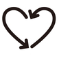 ハートのループ矢印 ハート,矢印,ループ,ループ矢印,繰り返す,大切,愛,ラブ,福祉,支え合うのシルエット素材
