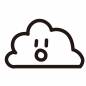 驚いた顔の雲 驚いた顔の雲 雲,曇り,空,天気,天候,天気予報,記号,マーク,韓国風,かわいいのシルエット素材