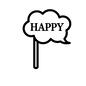 HAPPYの吹き出し HAPPYの吹き出し フォトプロップス,ポップ,吹き出し,吹出し,ハッピー,幸せ,HAPPY,パーティーグッズ,グッズ,アイテムのシルエット素材
