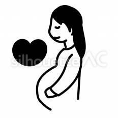 妊娠 お腹,立つ,母親のシルエット素材