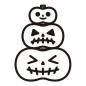 三段の白いジャックオーランタン ジャックオーランタン,三段,ハロウィン,イベント,秋,10月,10月31日,季節,パーティー,祭りのシルエット素材