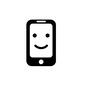 スマートフォン スマートフォン スマイル,スマホ,スマートフォン,携帯,モバイル,電話,携帯電話,タブレット,端末,通信機器のシルエット素材