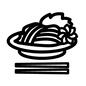 料理 料理,タイ料理,食事,麺料理,食器,箸,お箸,線,簡単,食べ物のシルエット素材