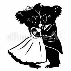 コアラ コアラ,カップル,結婚のシルエット素材