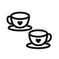 コーヒーカップ コーヒーカップ コーヒーカップ,マグカップ,ティーカップ,食器,ハート,ハートマーク,ハート模様,一対,ペア,ペアカップのシルエット素材