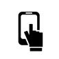 スマートフォン スマートフォン タップ,操作,右手,スマホ,スマートフォン,携帯,モバイル,電話,携帯電話,タブレットのシルエット素材