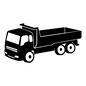 トラック トラック 自動車,四輪車,模型,車,トラック,作業車,大型自動車,大型車,荷台,配送のシルエット素材