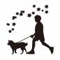 犬の散歩をする男の子 犬の散歩をする男の子 男の子,犬,散歩,ペット,動物,1匹,歩く,横向き,横顔,紅葉のシルエット素材