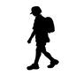 小学生 小学生 人,人物,人間,子ども,子,子供,全身,少年,小学生,歩くのシルエット素材