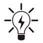 光る電球 光る電球 電球,光る,閃く,充電,充電中,雷マーク,充電マーク,エネルギー,テクノロジー,正面のシルエット素材