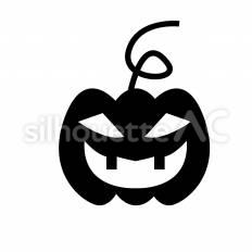 ハロウィンかぼちゃ ジャックオランタン,かぼちゃ,野菜のシルエット素材