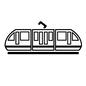 電車 電車 モノレール,地下鉄,電車,汽車,列車,鉄道,玩具,横向き,おもちゃ,乗り物のシルエット素材