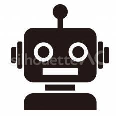 先端技術　ロボット ロボット,顔,アンテナのシルエット素材