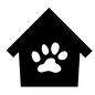 ペットホテル ペットホテル ペットホテル,動物用,動物用ホテル,犬小屋,三角屋根,あしあと,ペット用,足跡,犬,犬の足跡のシルエット素材