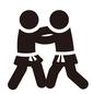 パラ柔道 パラ柔道 柔道,胴着,組み手,格闘技,2人,向かい合う,試合,パラ柔道,パラスポーツ,ピクトグラムのシルエット素材
