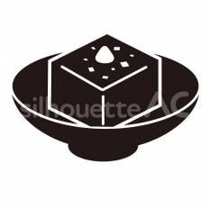 冷ややっこ 冷ややっこ,豆腐,薬味のシルエット素材