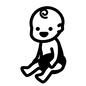 赤ちゃん 赤ちゃん 赤ちゃん,乳児,オムツ姿,座る,1人座り,笑う,笑顔,産婦人科,レディスクリニック,クリニックのシルエット素材