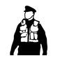 警察官 警察官 人物,人,立ち姿,上半身,警察官,ベスト,police,policeman,警官,警察のシルエット素材
