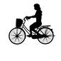 自転車 自転車 女性,女の人,買い物,人間,人物,運転,乗る,自転車,シティサイクル,ママチャリのシルエット素材