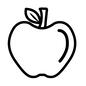 りんご りんご,果物,フルーツ,果実,まるごと,1個,原料,材料,線,簡単のシルエット素材