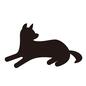 犬 犬 座る,リラックス,振り返る,犬,いぬ,イヌ,ペット,動物,かわいい,キュートのシルエット素材