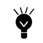 ライト 電球,ライト,ピカッ,ひらめき,マーク,アイコンのシルエット素材