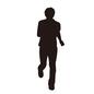急ぐ人 急ぐ人,男性,男の人,正面,急ぐ,走る,半袖,小走り,早歩き,向かうのシルエット素材