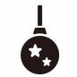クリスマス（星柄ボールオーナメント黒） クリスマス,オーナメント,ボール,黒,星,柄,模様,紐,飾り,シンプルのシルエット素材