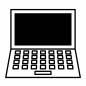 パソコン パソコン,ノート,画面,キーボード,開く,表示,長方形,入力,機器,作業のシルエット素材