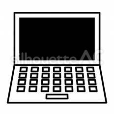 パソコン パソコン,ノート,画面のシルエット素材